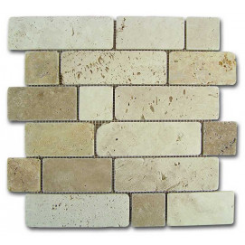 Mosaico Travertino Brick 30,5x30,5cm.