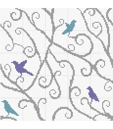 Mosaico Belgium Bird 31,6x31,6cm.