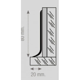 Rodapié flexible autoadhesivo 70 x 20 mm. Longitud 25 m gris - Cablematic