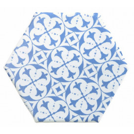 Hexagon Marrakech Mosaic Azul F/Bla 15x15cm.