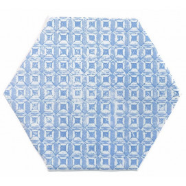 Hexagon Marrakech Mosaic Azul F/Bla 15x15cm.