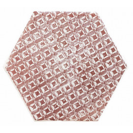 Hexagon Marrakech Mosaic Granate F/Bla 15x15cm.