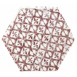 Hexagon Marrakech Mosaic Granate F/Bla 15x15cm.