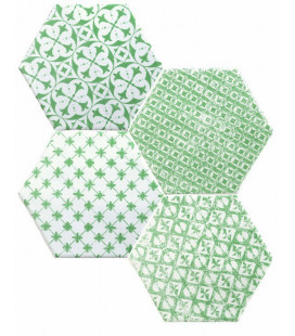 Hexagon Marrakech Mosaic Verde F/Bla 15x15cm.