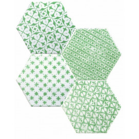 Hexagon Marrakech Mosaic Verde F/Bla 15x15cm.