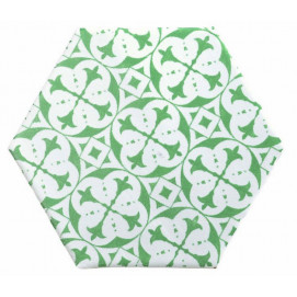 Hexagon Marrakech Mosaic Verde F/Bla 15x15cm.