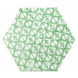 Hexagon Marrakech Mosaic Verde F/Bla 15x15cm.