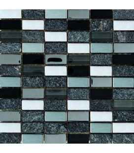 Mosaic Piedra Negro 30x30cm.