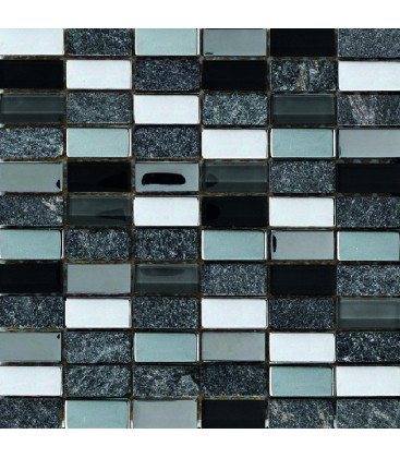 Mosaico Piedra Negro 30x30cm.