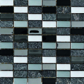 Mosaic Piedra Negro 30x30cm.