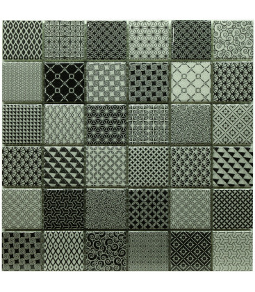 Mosaico Gaudi Cev Black 30x30cm.