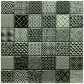 Mosaico Gaudi Cev Black 30x30cm.
