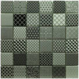 Mosaic Gaudi Cev Black 30x30cm.