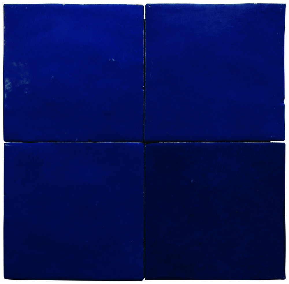 Azulejo de Cerámica Pincelado Azul Cobalto 10 x 10 cm