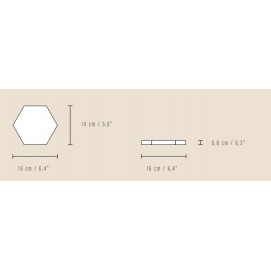 Hex. Karma Cev. White Mate 14x16cm.