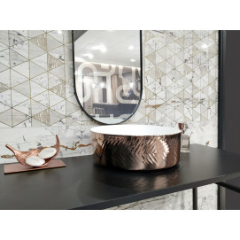 Lavabo Spiga White & Rose Gold