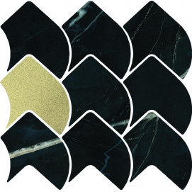 Mosaico Black Calacatta 28,5x25,5x1cm.
