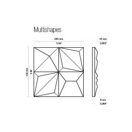 Multishapes Black 25x25x0,9cm.