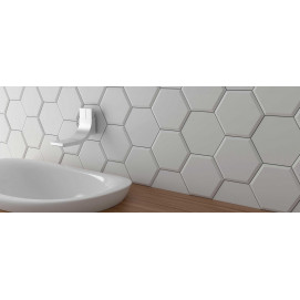 Mini Hexa Liso Ice White Gloss 15x17,3x0,8cm.