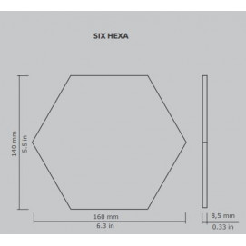 Six Hexa Grey 14x16cm.
