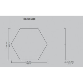 Zellige Hexa White 10,8x12,4cm.