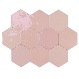 Zellige Hexa Pink 10,8x12,4cm.