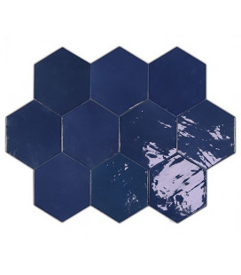 Zellige Hexa Cobalt 10,8x12,4cm.