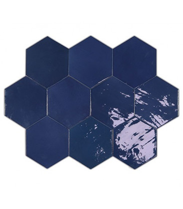 Zellige Hexa Cobalt 10,8x12,4cm.