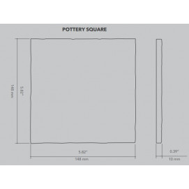 Pottery Square Natural 15x15x1cm.