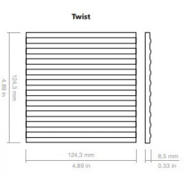 Twist Vapor Greige Gloss 12,5x12,5cm.