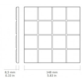 Raster Grid S Chalk Matt 15x15cm.