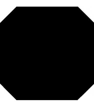 Octógono Negro 31,6x31,6x0,9cm.