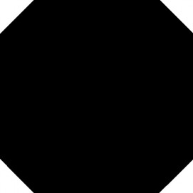 Octógono Negro 31,6x31,6x0,9cm.