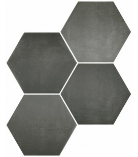 Hex. Six Dur Cementine Black 23x27cm.