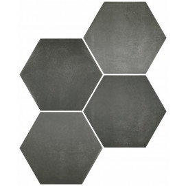 Hex. Six Dur Cementine Black 23x27cm.