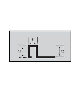 PERFIL ALUMINIO 12X10 2.60 MTS PLATA ALUMACER — Acher Cerámicas