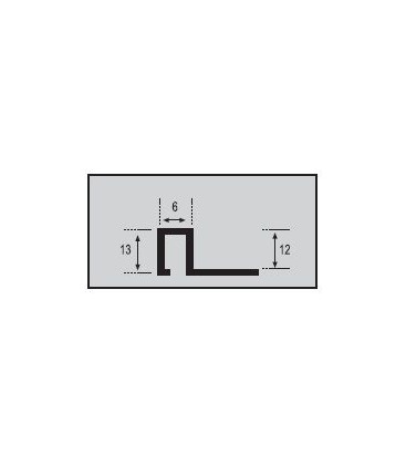 Perfil y Listelo 12-6 Aluminio 260cm.