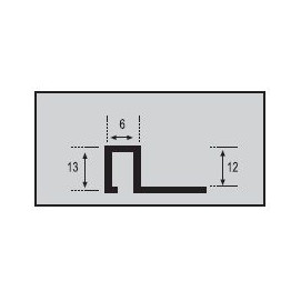 Perfil y Listelo 12-6 Aluminio 260cm.