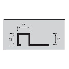 Listelo Aluminio Alu C-12 Lija 260cm.