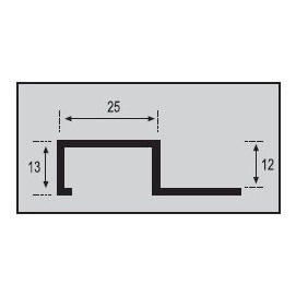 Listelo Aluminio Alu C-25 Madera 260cm.