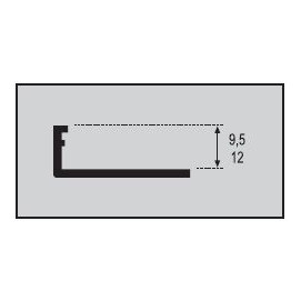 Perfil Recto 9,5-R Aluminio 260cm.