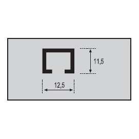 Listelo U-10 Aluminio 250cm.