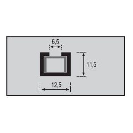 Listelo U-10 Lux Aluminio 250cm.