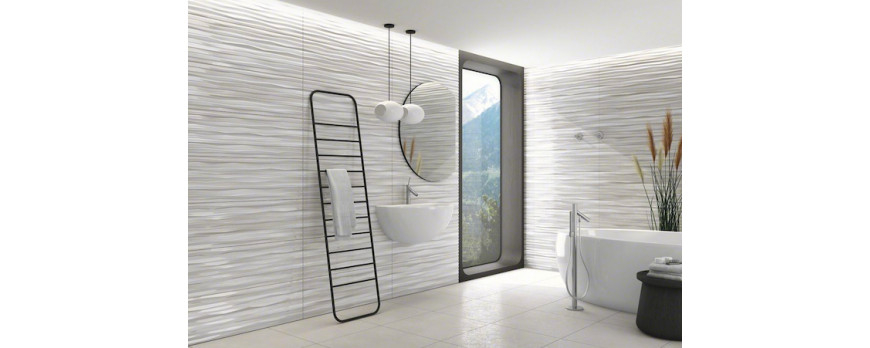 Renovate your bathroom using embossed wall tiles