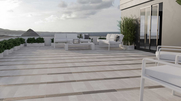 Floor tiles for terraces and outdoors