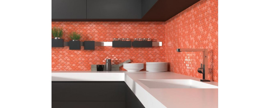 Glass tiles for kitchens