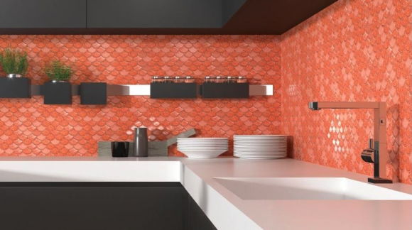 Glass tiles for kitchens